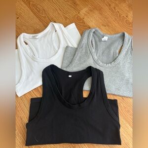Tank Top - White, Gray & Black